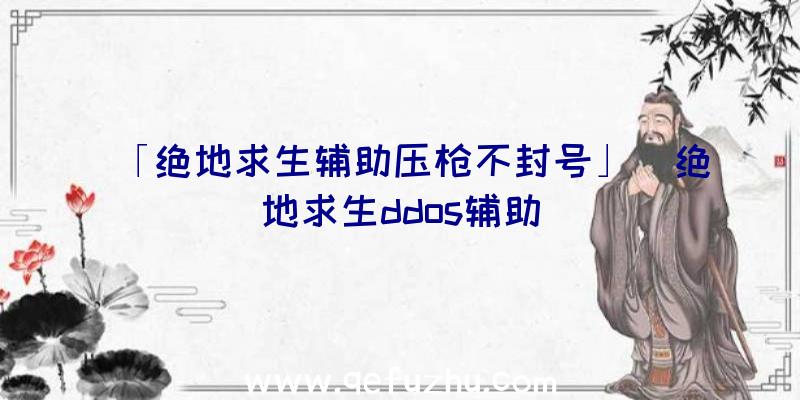 「绝地求生辅助压枪不封号」|绝地求生ddos辅助